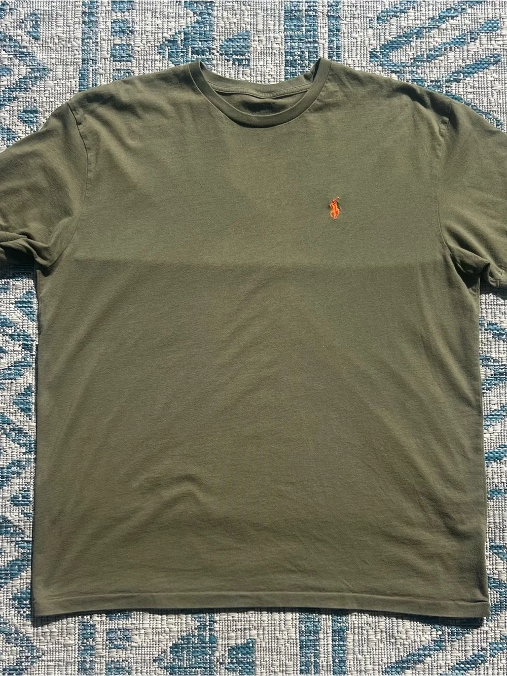 Men's Polo Ralph Lauren Tee | Olive Green Cotton Short Sleeve Shirt | Sz M